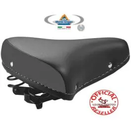 Sella bicicletta vintage graziella olanda Montegrappa originale in pelle sintetica nera con doppia molla Mod. 07/F
