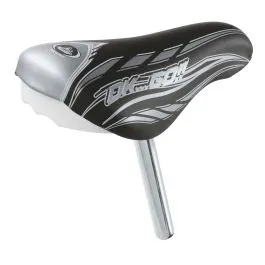 Sella bici MTB imbottita per bambini con tubo diametro 22 nero/argento