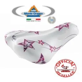 Sella ciclo bici 20 24 bianco rosa Monte Grappa