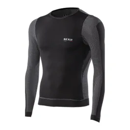 maglia intimo TS6 nera antivento bici moto sci running invernale