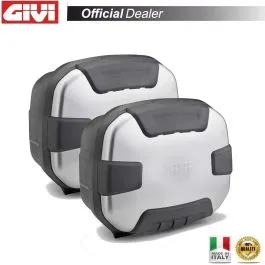 Coppia di valigie 35 lt con finitura in alluminio