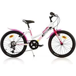 Bici 20 mtb aurelia sport 420D 6 velocità bianco rosa