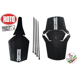 Parafanghi neri fat bike anteriore e posteriore in plastica flessibile