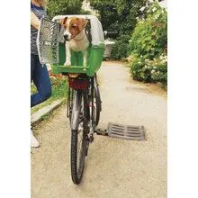 Trasportino pet posteriore x bici PEGGY - Trasportino Peggy - Grigio/verde Dim.