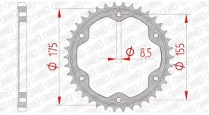 Corona 40 Denti NERA Sitta in Ergal passo 525 per KTM 1290 Super Duke R/GT 14-20 codice 205T40-25-Black