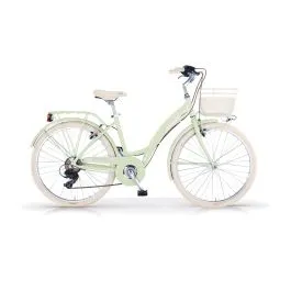 Bici 26 city bike Primavera 6 velocità alluminio menta donna cestino optional