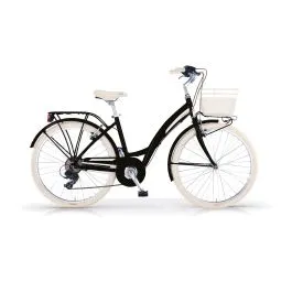 Bici 26 city bike Primavera 6 velocità alluminio nera donna cestino optional