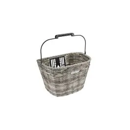 cestino bici in vimini plastificato electra grigio con attacchi