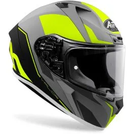 Casco integrale Airoh Valor Wings giallo opaco - grigio Thermoplastic HRT 5 Sharp