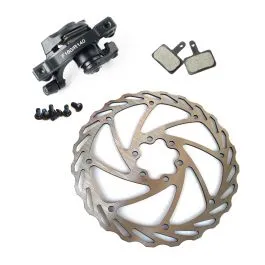 Kit freno a disco meccanico anteriore per bici MTB con disco da 160 mm Nero