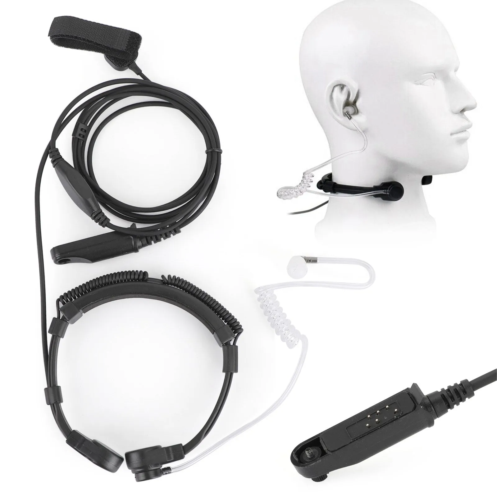 Casque de micro de gorge tactique adapté pour Baofeng UV-9R Plus BF-9700 BF-A58 UV-82WP