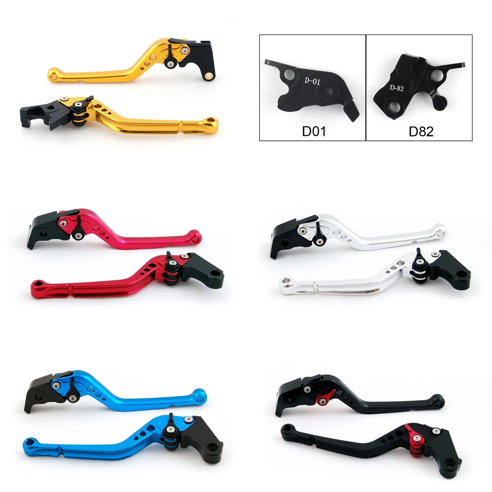 Leviers d'embrayage de frein longs pour Ducati HYPERMOTARD 821 SP 2013-2015 Noir Générique