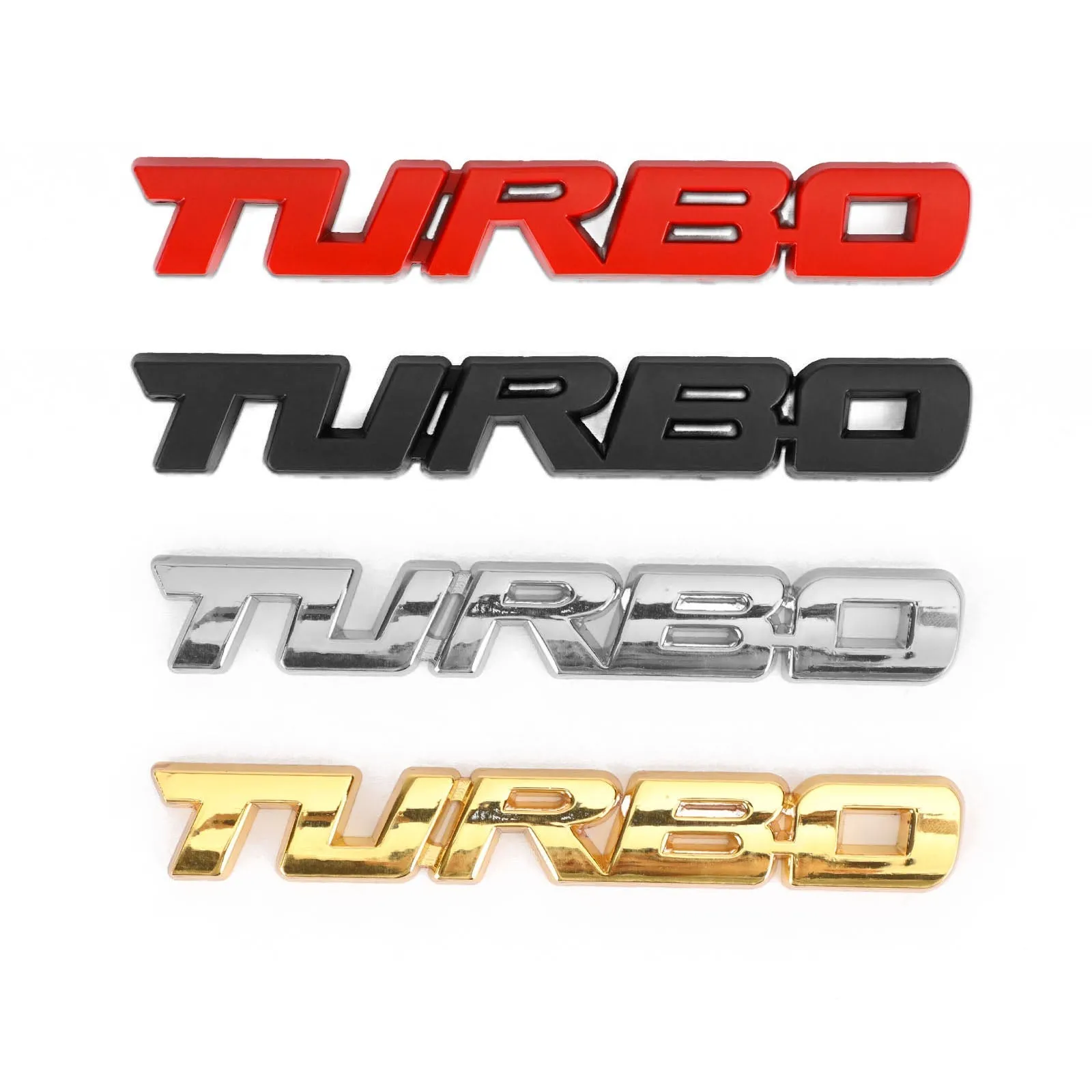 Métal 3D Turbo Logo Car Emblem Badge Sticker Trunk Bumper Decal Silver Generic