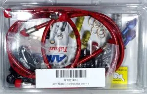 Kit Tubi Freno Allegri per DUCATI 1098 R/S 07>11 - 1198 S 07>11 tubi diretti colore Rosso, Ottone colore nero, White Metal Black, codice 6DU108B3