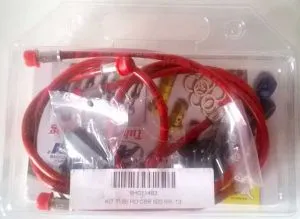 Kit Tubi Freno Allegri per Honda CBR 600 RR 13> tubi colore Rosso ottone colore Nero, White Metal Black codice 6HO114B3