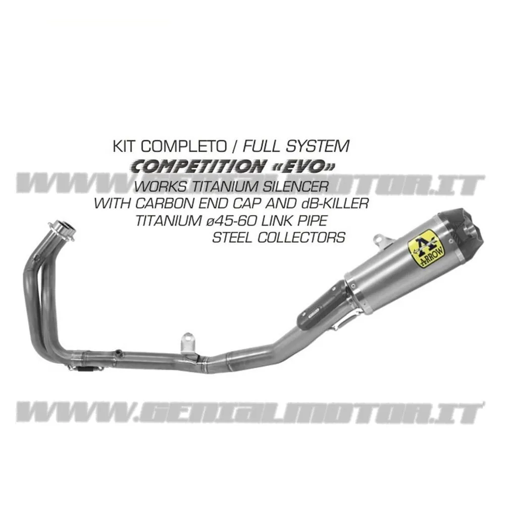 Scarico Completo Arrow Competition Evo Titanio Honda Cbr 500 R 2016 > 2020-71168CKR-93066