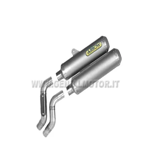 Terminali Di Scarico + Racc Arrow Round Sil Titan Ducati Monster S4r 2006 > 2007-71340MI--71662PR-91910