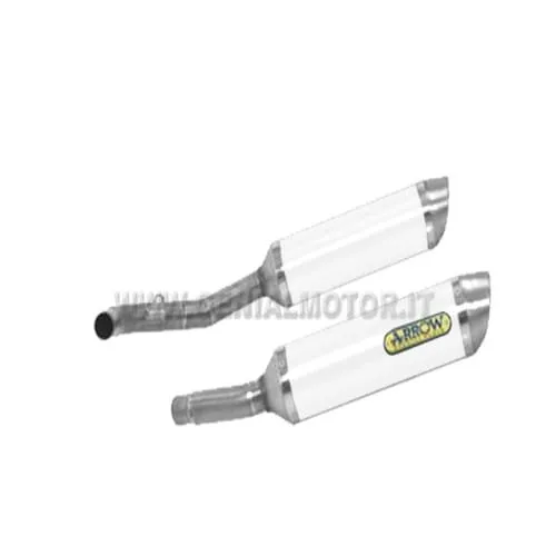 Terminali Di Scarico Arrow Thunder Alluminio Bianco Kawasaki Z 1000 2007 > 2009-71724AOB-95316