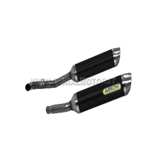 Terminali Di Scarico Arrow Thunder Alluminio Nero Kawasaki Z 1000 2007 > 2009-71724AON-95315