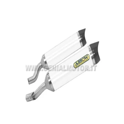 Terminali Di Scarico Arrow Thunder Aluminio Bianco Kawasaki Z 1000 2014 > 2016-71755AKB-95382