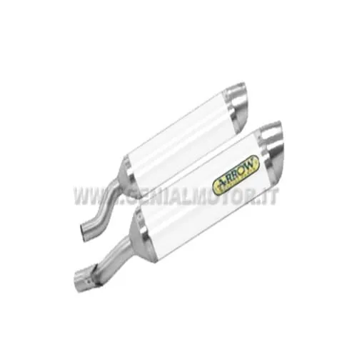 Terminali Di Scarico Arrow Thunder Alluminio Bianco Kawasaki Z 1000 2010 > 2013-71755AOB-95327