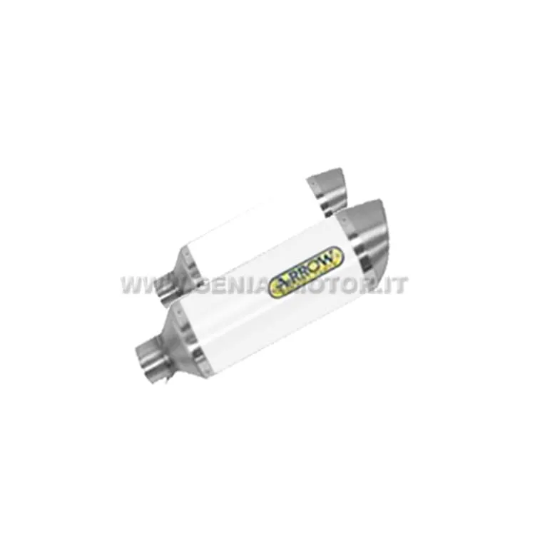 Terminali Di Scarico Arrow Thunder Alluminio Bianco Kawasaki Z 1000 2017 > 2020-71755AOB-95632