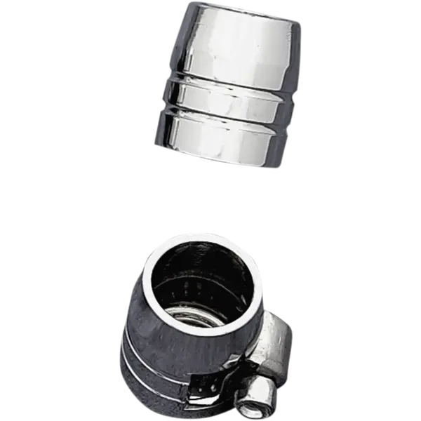 Terminale tubo cromato scanalato con fascetta-DS096608