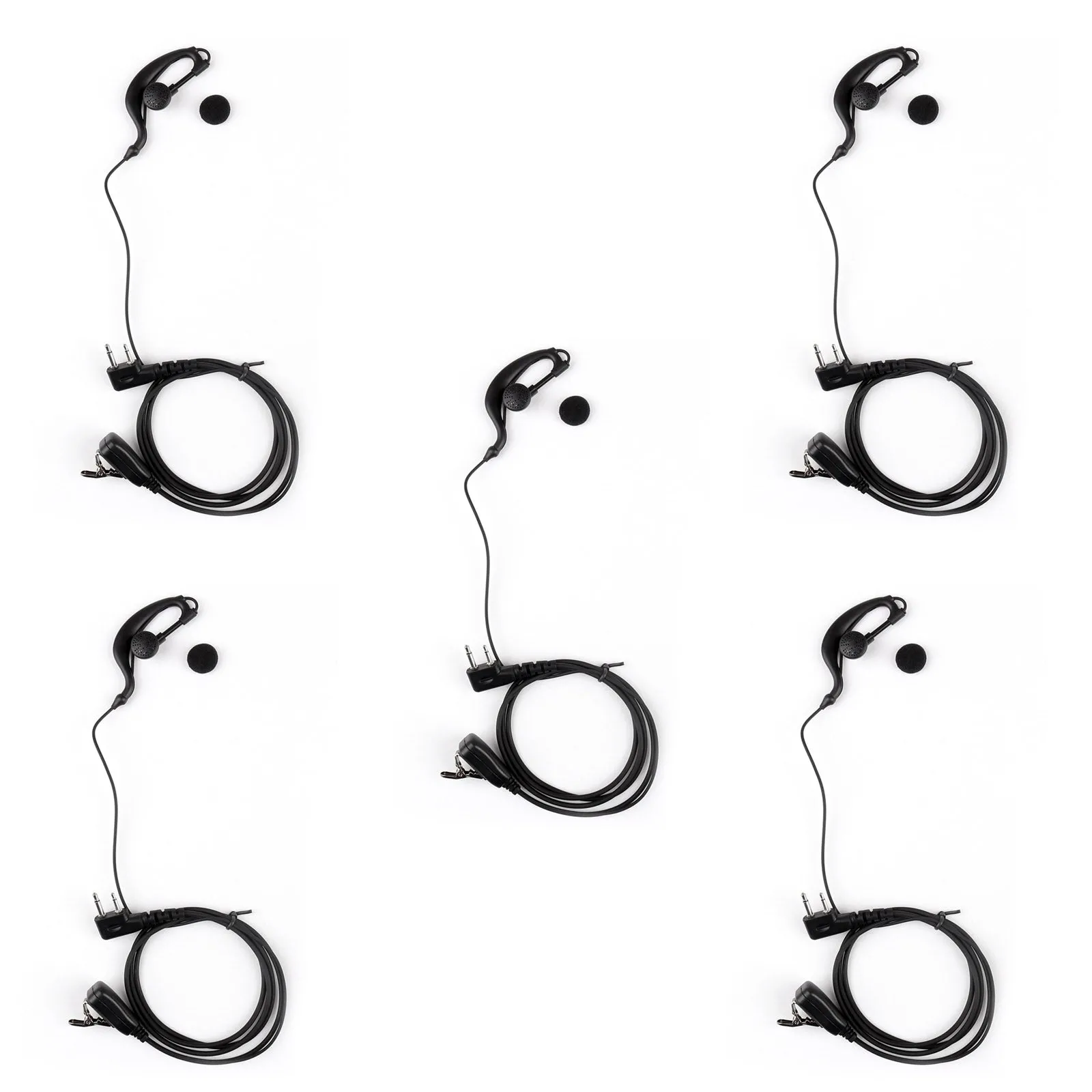 5xEar-Crochet Écouteur Casque PTT Pour Icom IC-F3 IC-F4 IC-U12 V8 V82 F21 F26 Radio