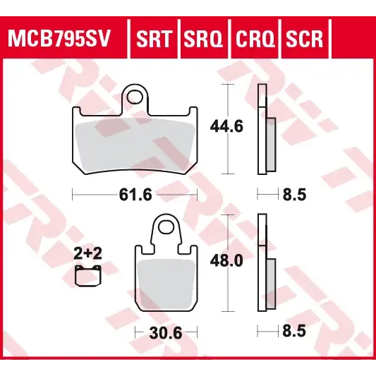 Pastiglie freno anteriore sinterizzate serie SRT-17212581
