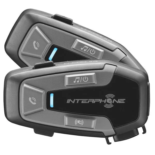 Coppia Interfono moto Interphone U-COM6R Bluetooth con audio HD e design multicasco