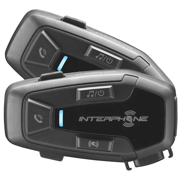 Coppia Interfono moto Interphone U-COM7R Bluetooth per 4 rider con speaker HD da 32mm