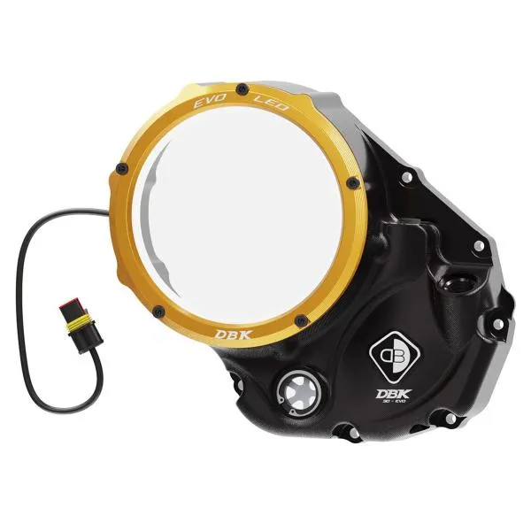 Carter frizione DBK Coperchio EVO LED Nero-Oro Ducati Scrambler 800 Cafe Racer 2017-2020