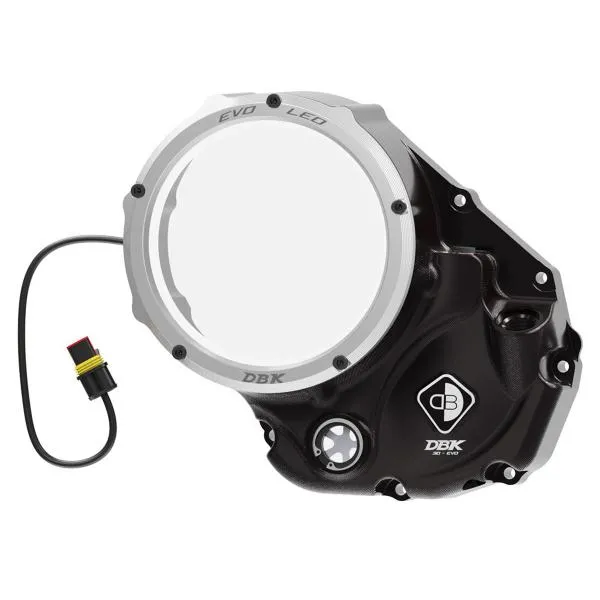 Carter frizione DBK Coperchio EVO LED trasparente Nero-Silver Ducati Monster 1100 EVO 2011-2013