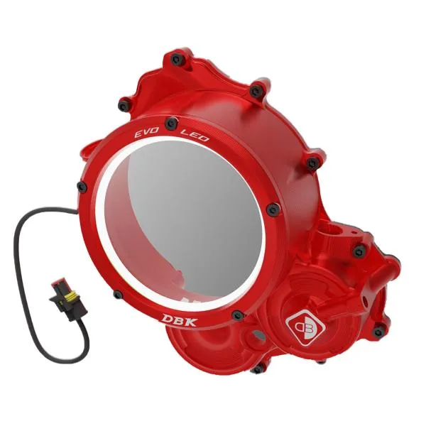 Carter frizione DBK Coperchio EVO LED Rosso-Rosso Ducati Hypermotard 698 Mono RVE 2024-2025
