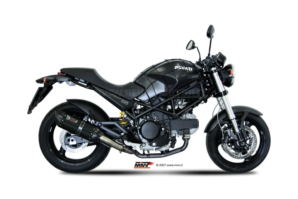 Terminali Scarichi Mivv Suono Nero Acciaio Inox Ducati Monster 695 2006 > 2008-D.019.L9-91319