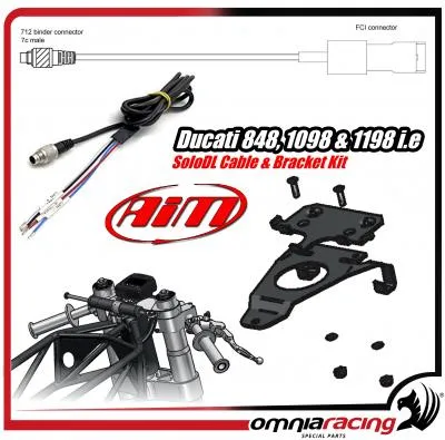 AIM Kit Staffa Montaggio SoloDL con Cavo per Ducati 848 / 1098 / 1198 i.e