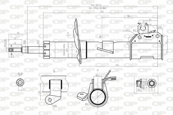 AMMORTIZZATORE OP ANT SX 1 PZ EXO AUTOMOTIVE SPA EXSAB805331