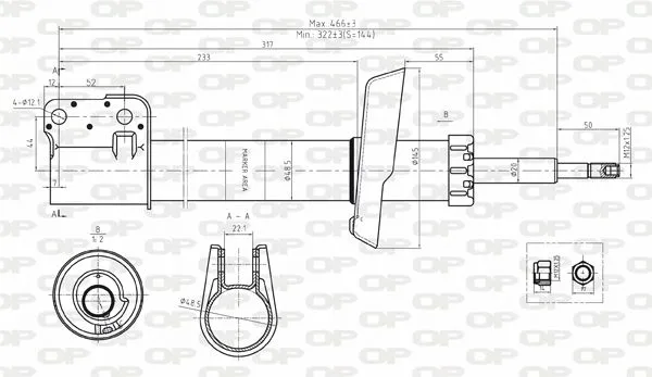 AMMORTIZZATORE OP ANT 1 PZ BILATERALE EXO AUTOMOTIVE SPA EXSAB813031