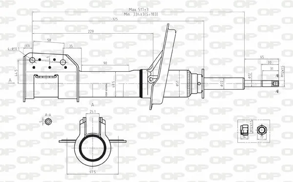 AMMORTIZZATORE OP ANT 1 PZ BILATERALE EXO AUTOMOTIVE SPA EXSAB815731