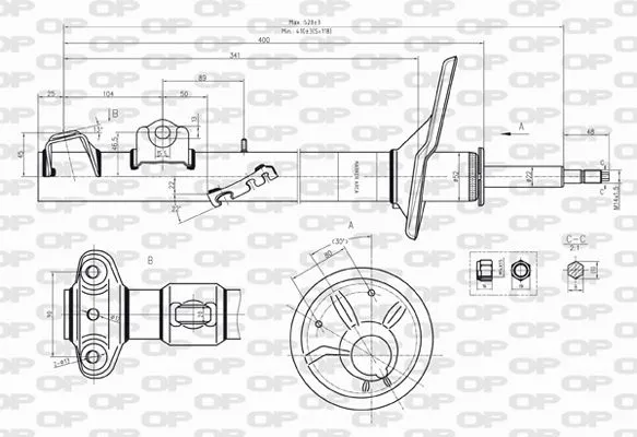 AMMORTIZZATORE OP ANT SX 1 PZ ... EXO AUTOMOTIVE SPA EXSAB821531