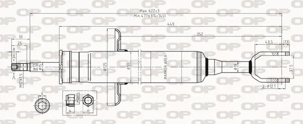AMMORTIZZATORE OP 1 PZ BILATERALE EX 8070.31 EXO AUTOMOTIVE SPA EXSAB825831