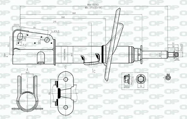 AMMORTIZZATORE OP ANT 1 PZ BILATERALE EXO AUTOMOTIVE SPA EXSAB830831