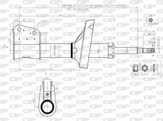 AMMORTIZZATORE OP ANT 1 PZ BILATERALE EXO AUTOMOTIVE SPA EXSAB831531
