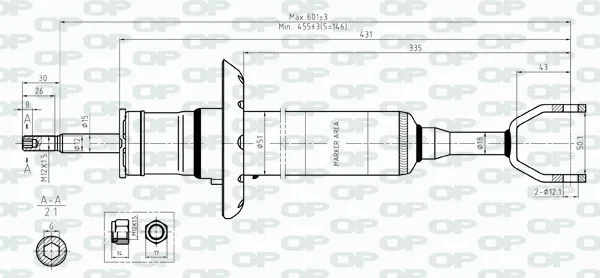 AMMORTIZZATORE OP ANT 1 PZ BILATERALE EXO AUTOMOTIVE SPA EXSAB832431