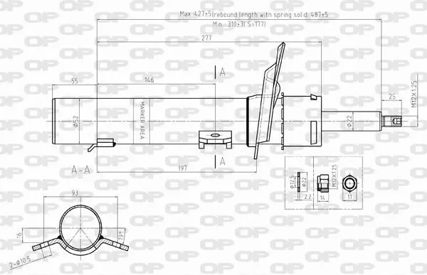 AMMORTIZZATORE OP ANT 1 PZ BILATERALE EXO AUTOMOTIVE SPA EXSAB834731