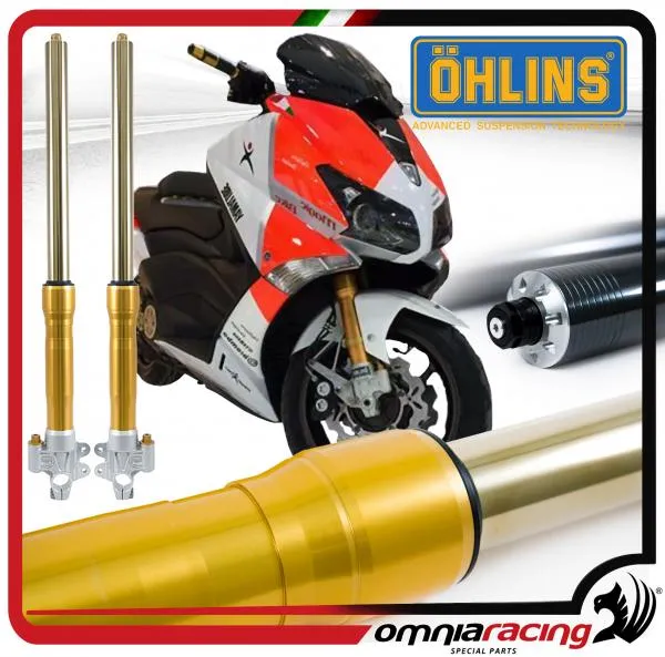 Ohlins Forcella FGRT 43mm Oro con Staffa Pinza originale Per Yamaha T-Max 530 2012>2014