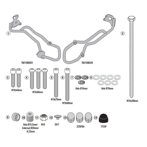 Protezione paramotore Givi nero Yamaha Tracer 9GT 2021-2022