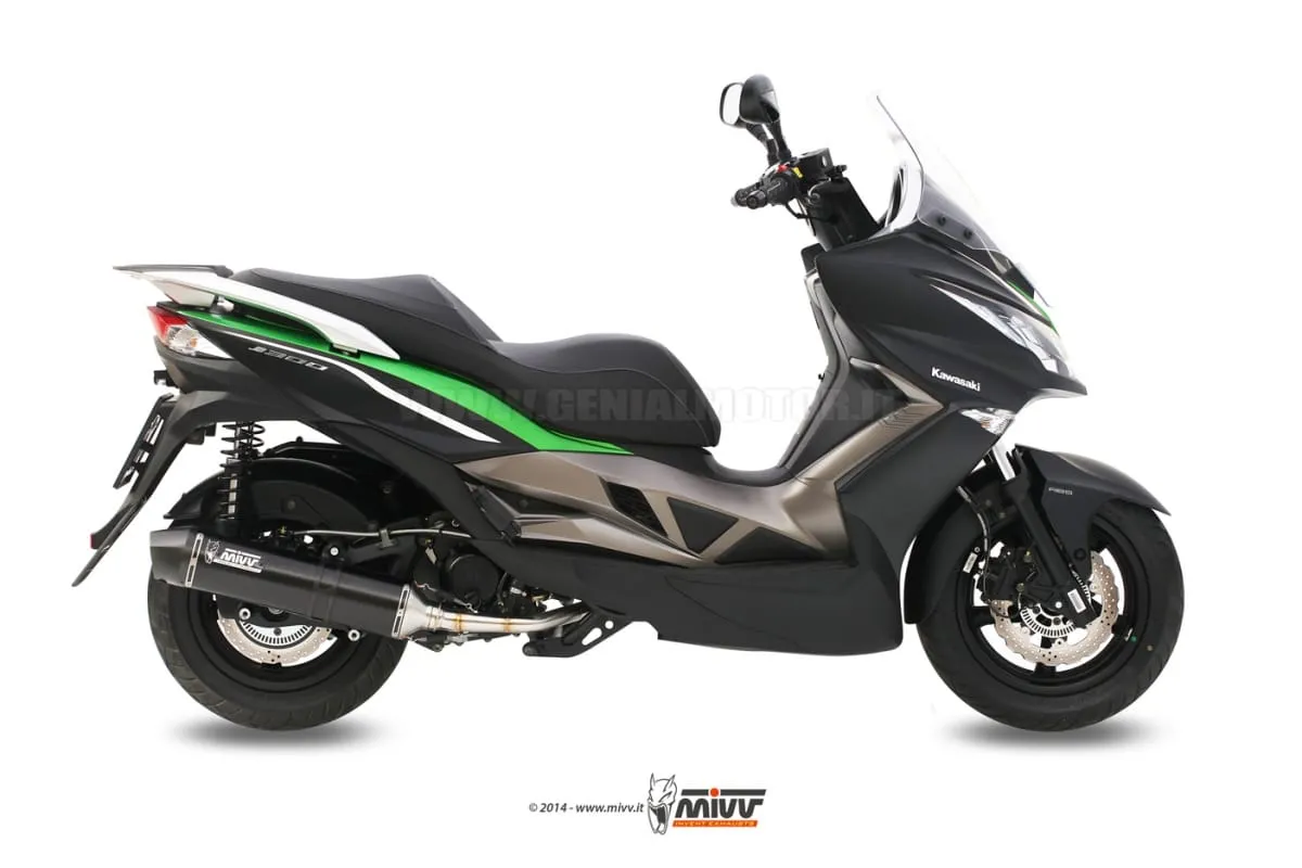 Scarico Completo Mivv Stronger Nero Acciaio Inox Per Kawasaki J300 2014 > 2016-O.005.LBSC-92352