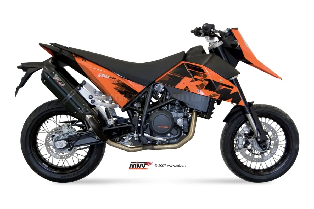 Terminali Scarichi Mivv Suono Nero Acciaio Inox Per Ktm 690 Sm 2007 > 2012-KT.003.L9-93029