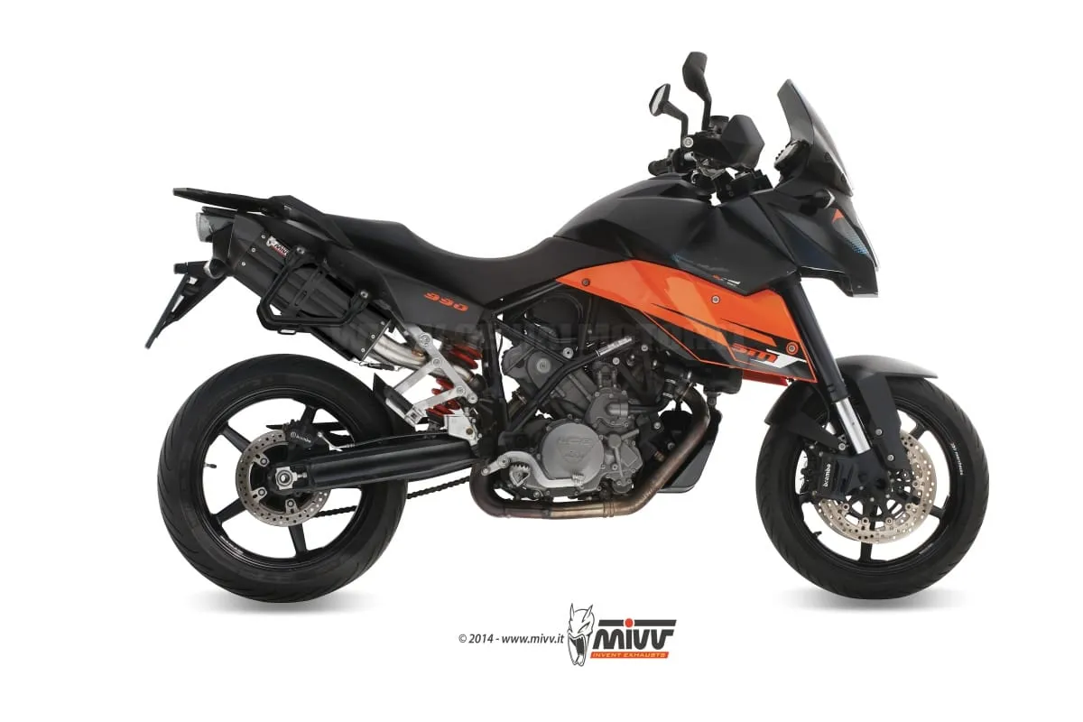 Terminali Scarichi Mivv Suono Nero Inox Per Ktm 990 Supermoto Smt 2009 > 2013-KT.013.L9-93067